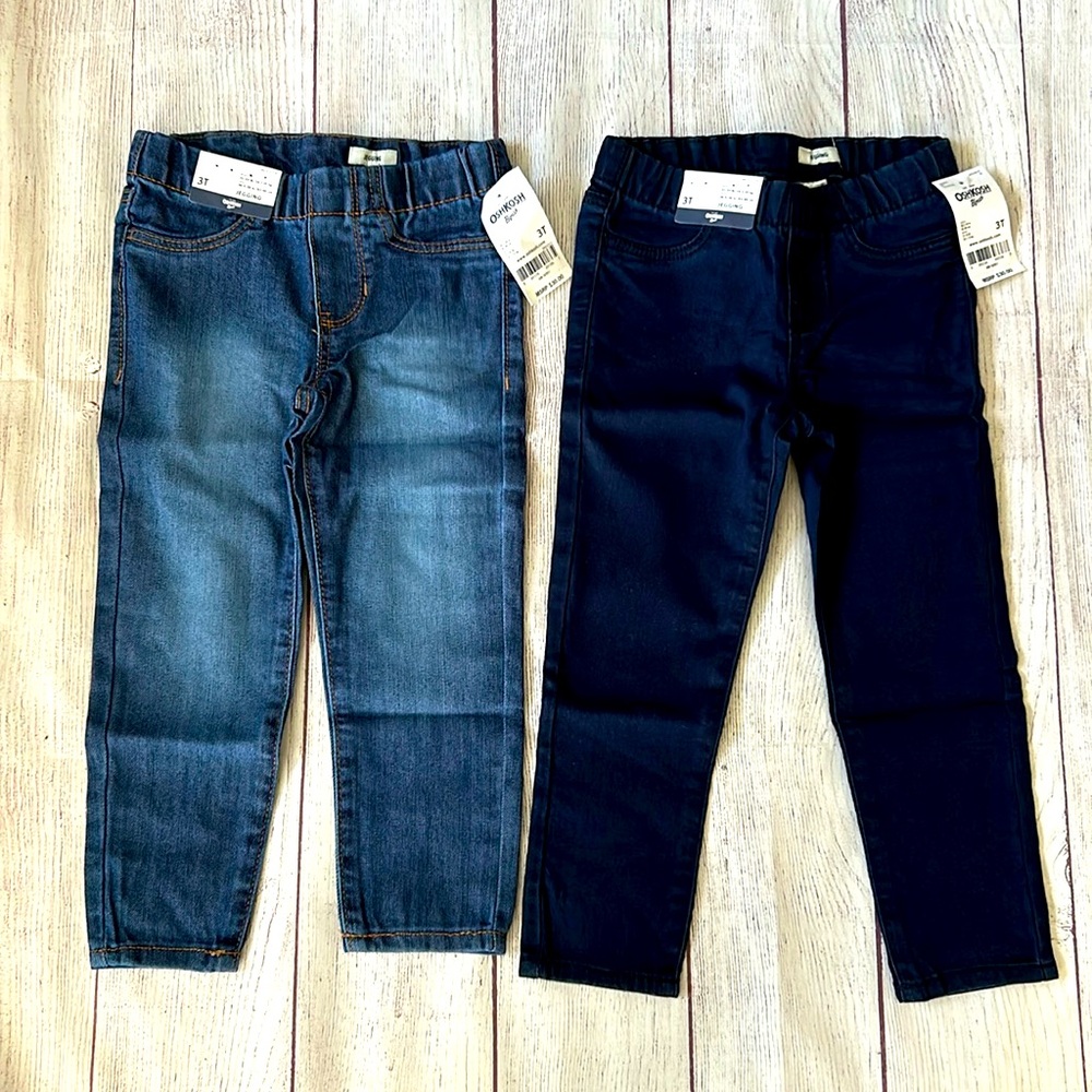 2 Pairs NWT Toddler Girls 3T Jeggings OshKosh